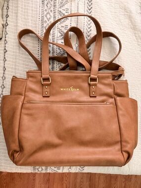 White Elm Tan Laptop Tote Bag for Women